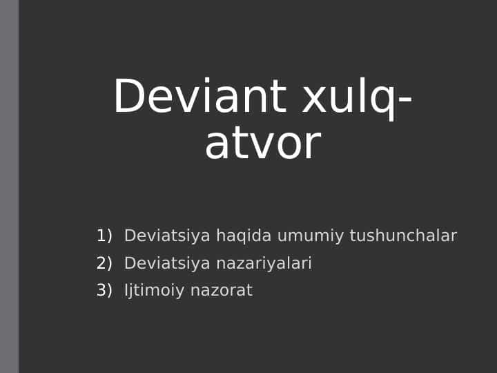 Deviant xulq-atvor