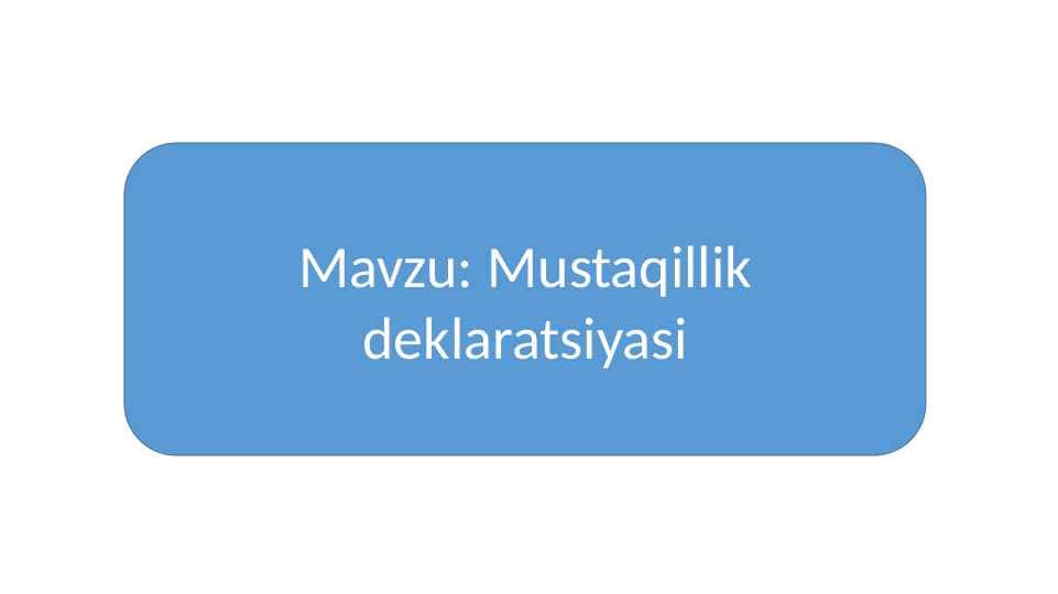 Mustaqillik deklaratsiyasi