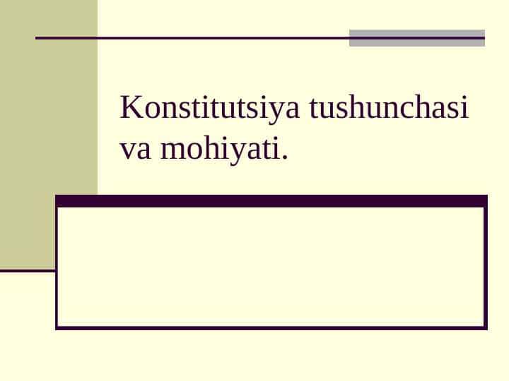 Konstitutsiya haqida taqdimot