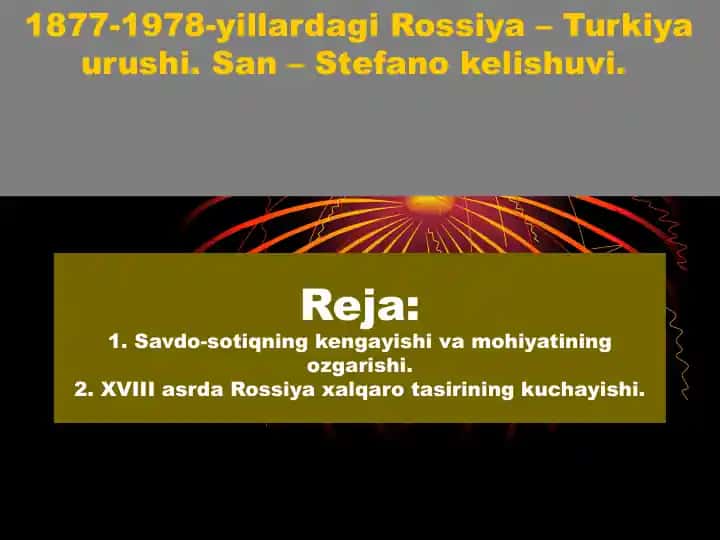 1877-1978-yillardagi Rossiya – Turkiya urushi.