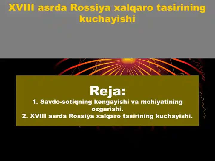Savdo-sotiqning kengayishi va mohiyatining ozgarishi
