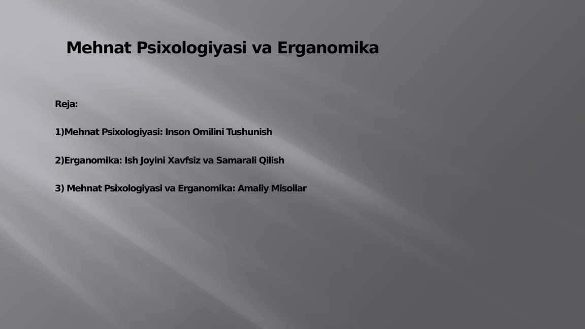 Erganomika haqida