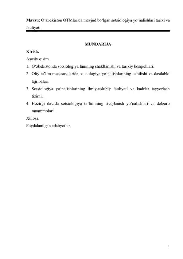 Sotsiologiya fanining tarixiy yaratilishi va rivojlanishi