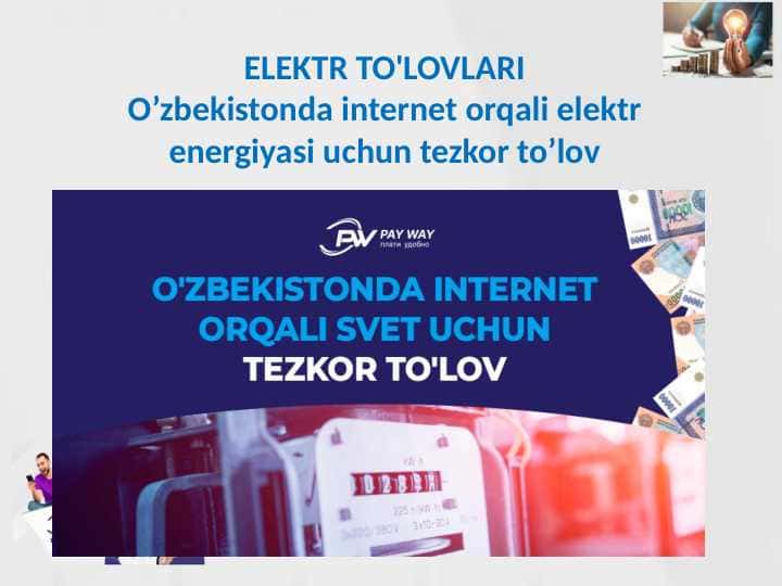 ELEKTR TO'LOVLARI