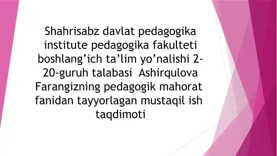 pedagogik mahorat slayd
