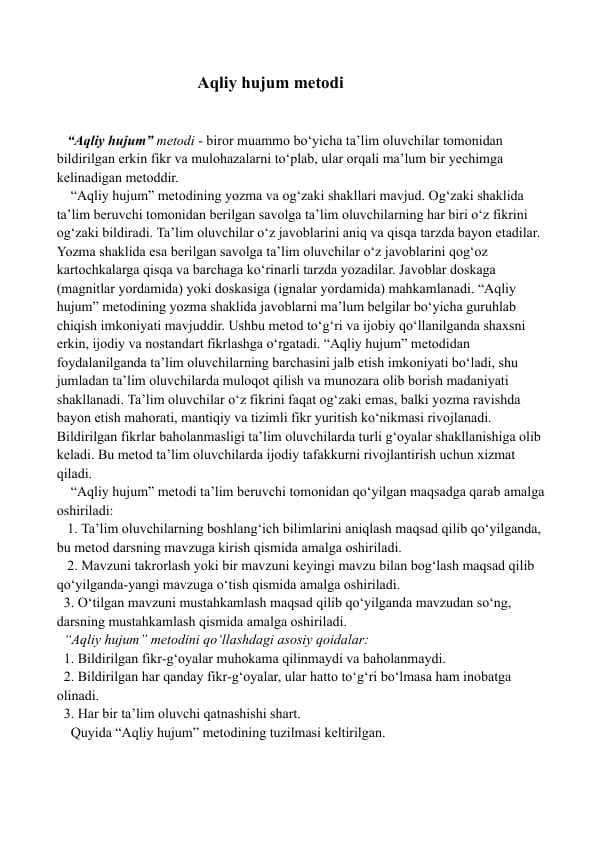 psixologik metodikalar