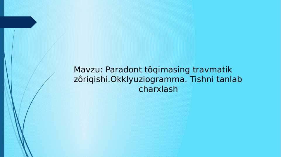 Paradont to'qimasining travmatik zo'riqishi