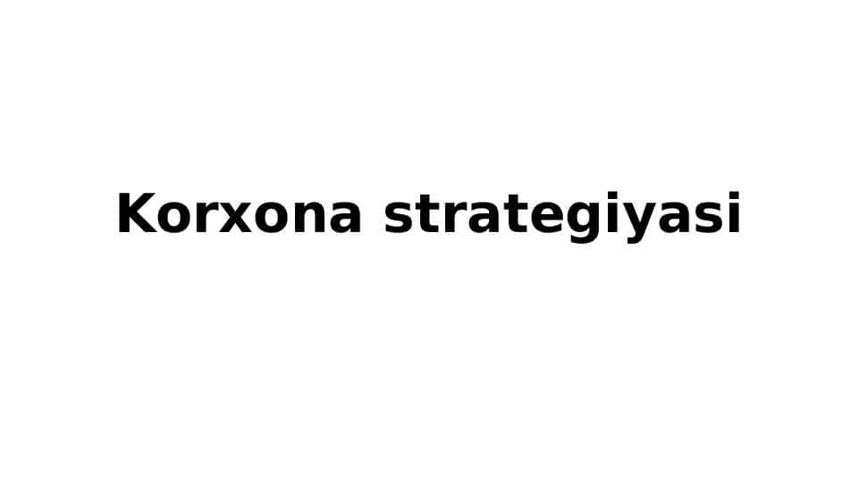 Korxona strategiyasi