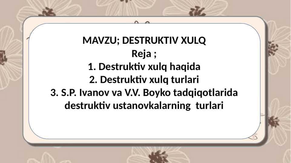 DESTRUKTIV XULQ