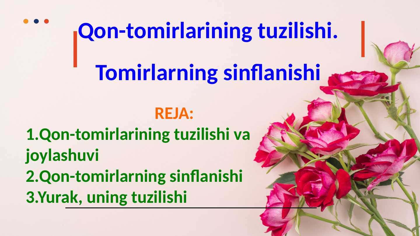 Qon-tomirlarining tuzilishi. Tomirlarning sinflanishi