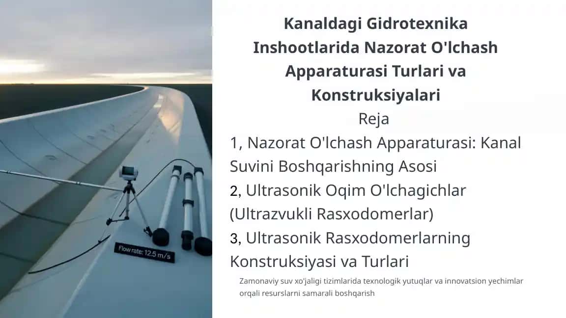 Gidrotexnika Inshootlarida Nazorat O'lchash Apparaturasi Turlari va Konstruksiyalari