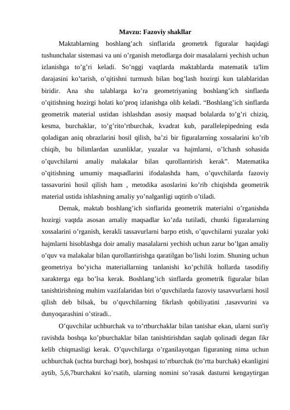Fazoviy shakllar