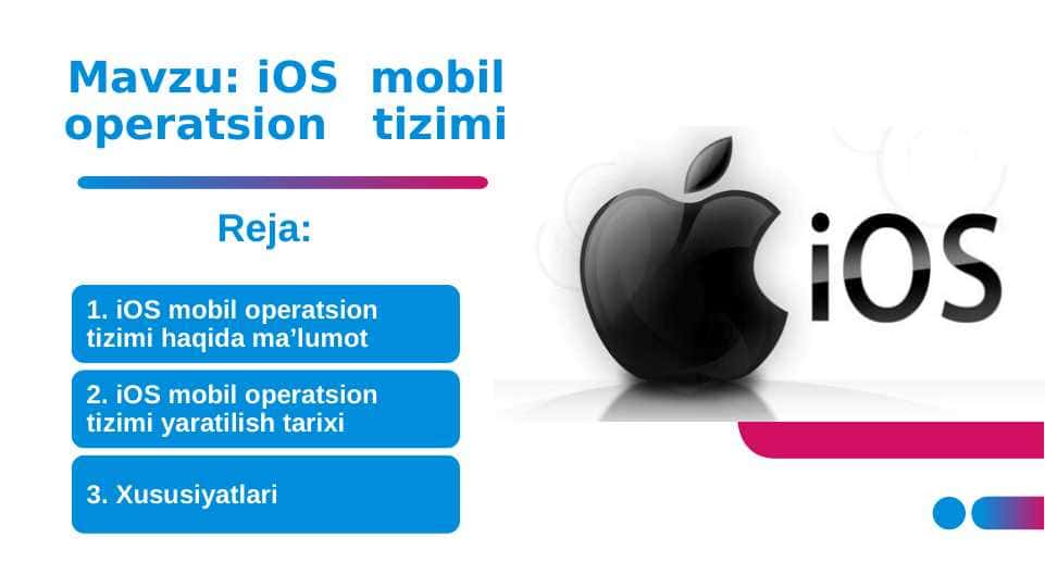 iOS mobil operatsion tizimi