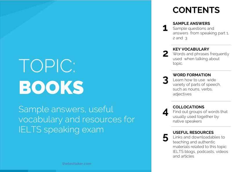Sample answers, useful vocabulary and resources for IELTS speaking exam.