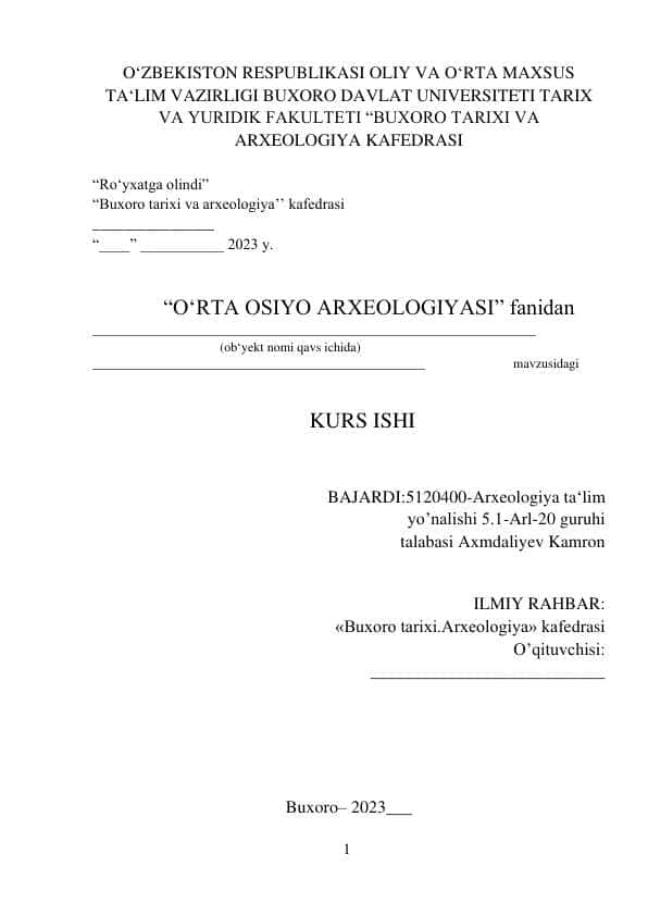 Ilk o’rta asrlar markaziy osiyo shaharlari va ularni rivojlanishi