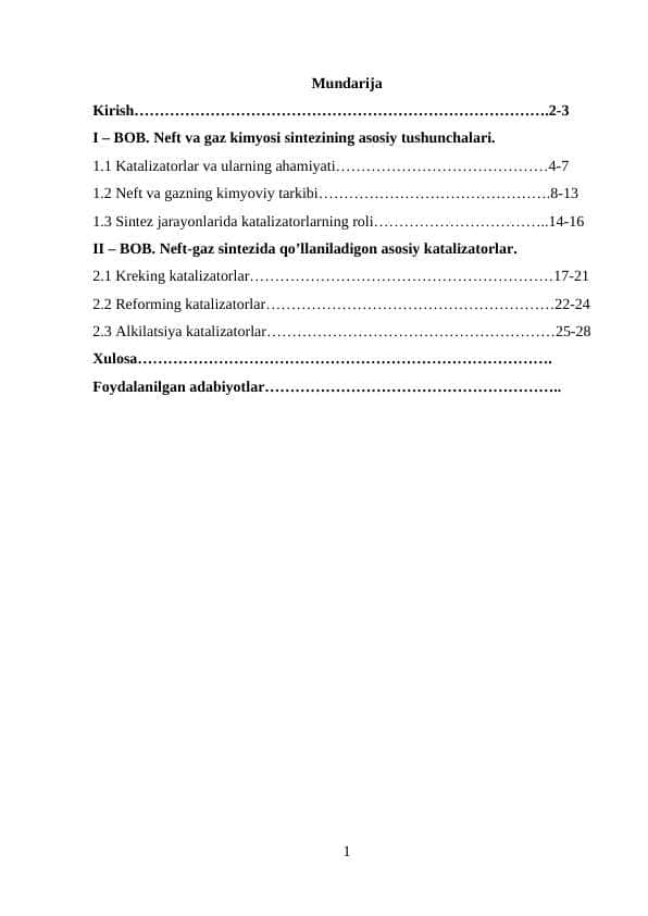 Neft va gaz kimyosi sintezi