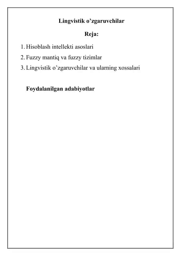 Lingvistik oʻzgaruvchilar