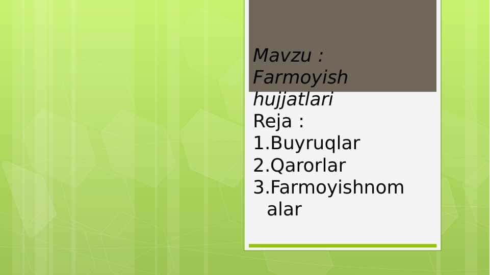 Farmoyish hujjatlari