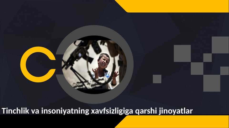 Jinoyat huquqi: Tinchlik va insoniyatning xavfsizligiga qarshi jinoyatlar