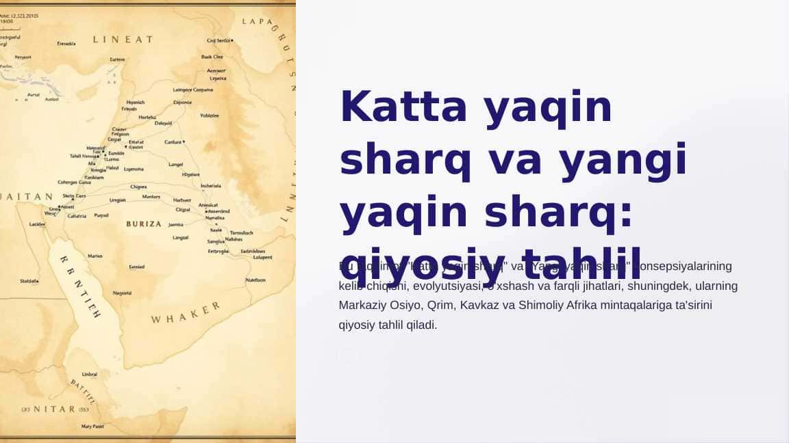 Katta yaqin sharq va yangi yaqin sharq: qiyosiy tahlil