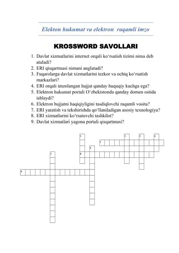informatika krosvord
