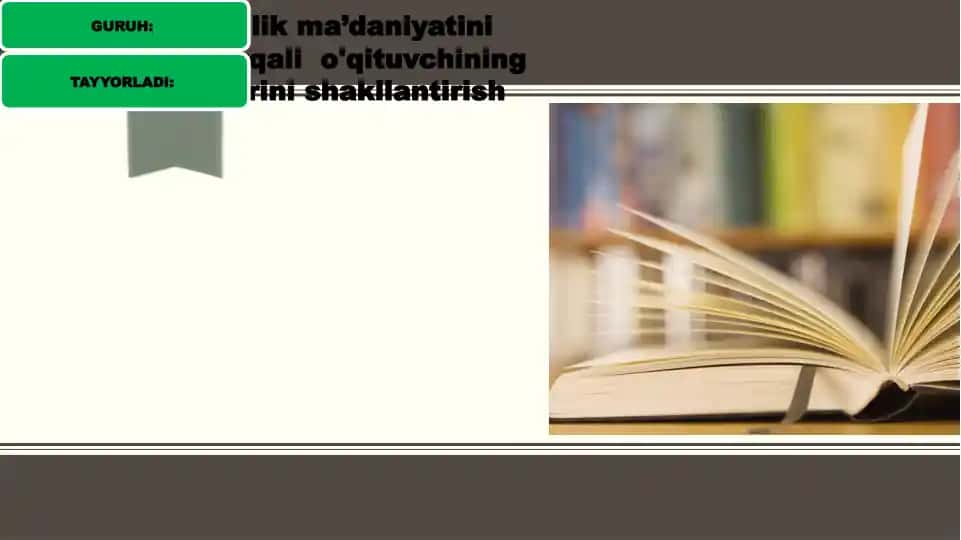 Kitobxonlik ma’daniyatini shakllantirish orqali o'qituvchining tanqidiy tafakkuri