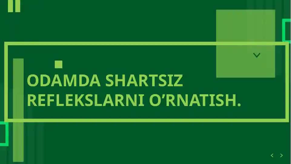 ODAMDA SHARTSIZ REFLEKSLARNI O’RNATISH