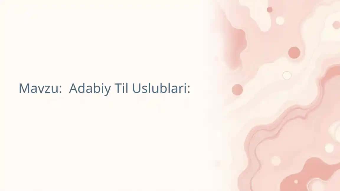 Adabiy til uslublari