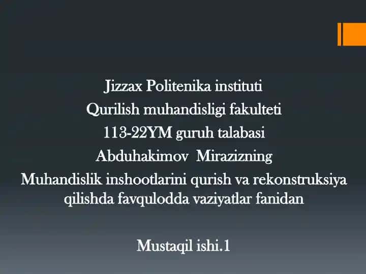 Favqulodda vaziyatlar to‘g‗risida umumiy tushunchalar.