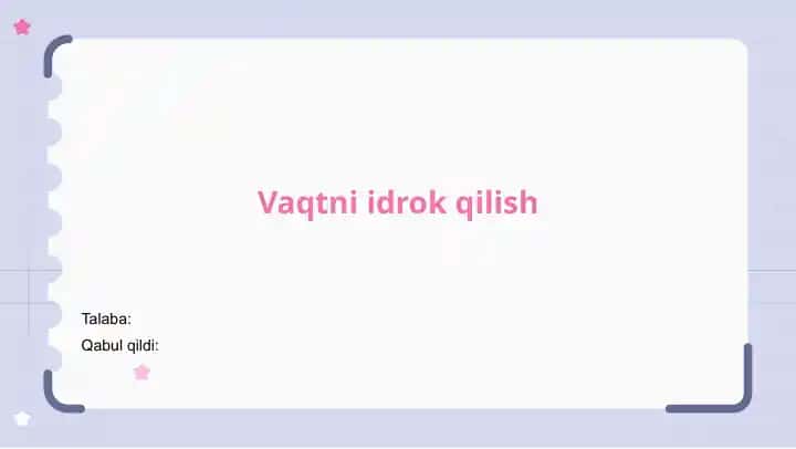 Vaqtni idrok qilish