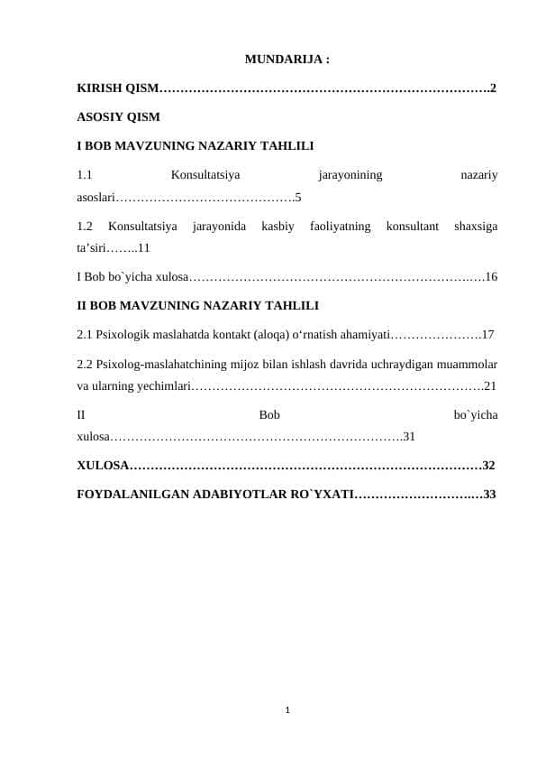 Konsultatsiya jarayonining nazariy asoslari