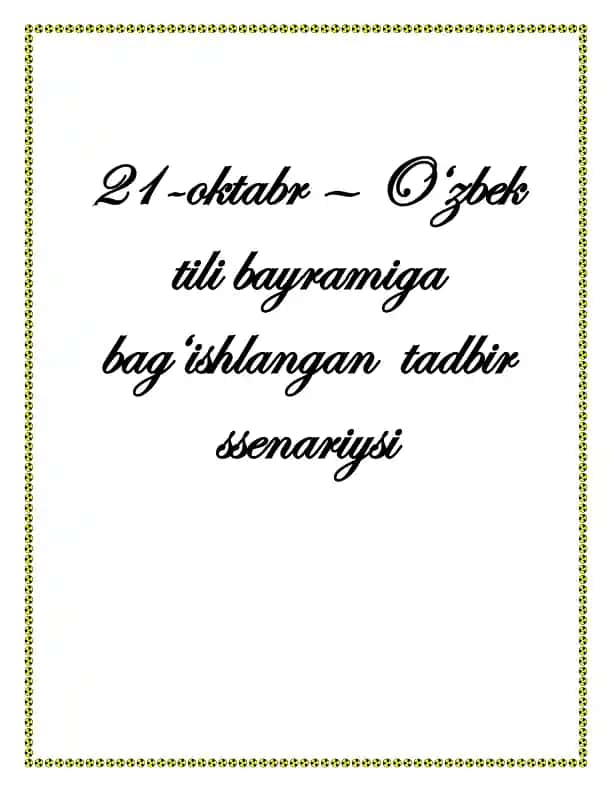 21-oktabr Til bayrami ssenariysi