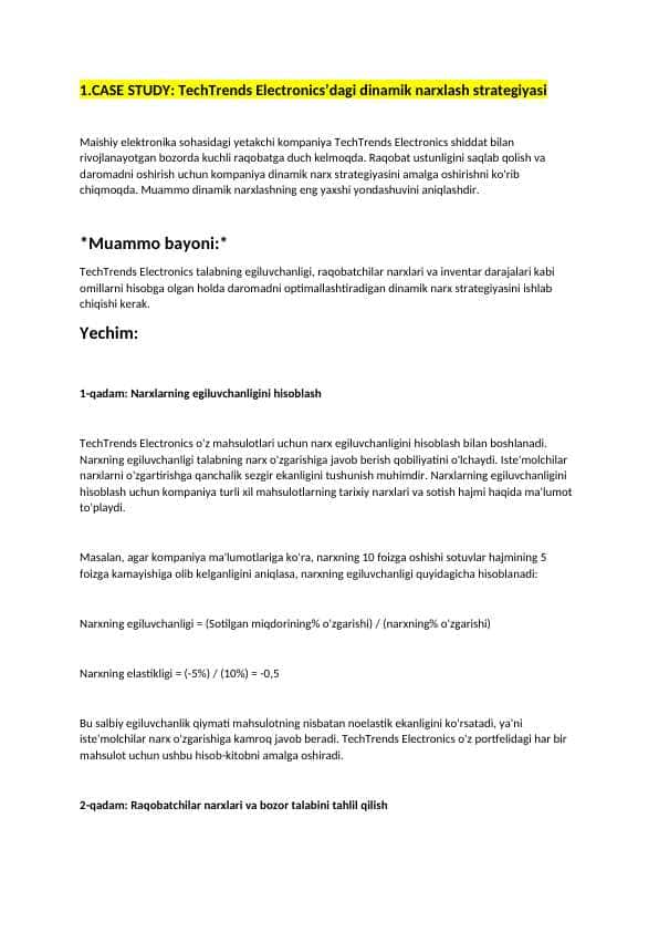 Marketing keys: Marketing tizimida narx siyosati
