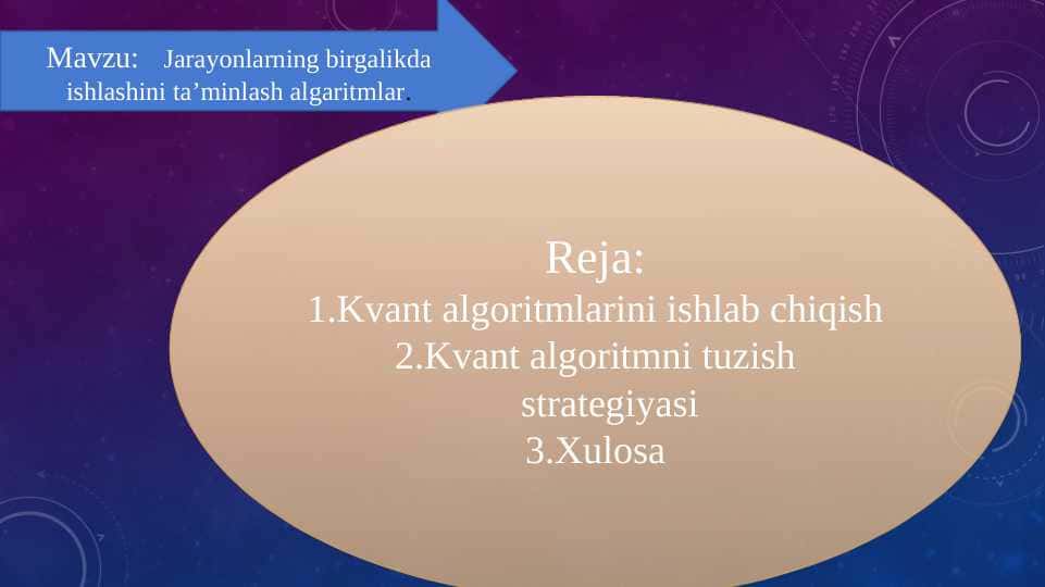 Jarayonlarning birgalikda ishlashini ta’minlash algaritmlar