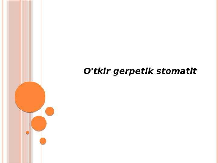 O'tkir gerpetik stomatit