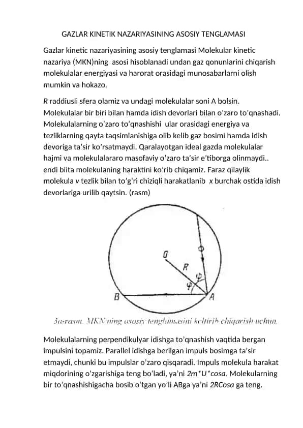 Gazlar Kinetik Nazariyasi