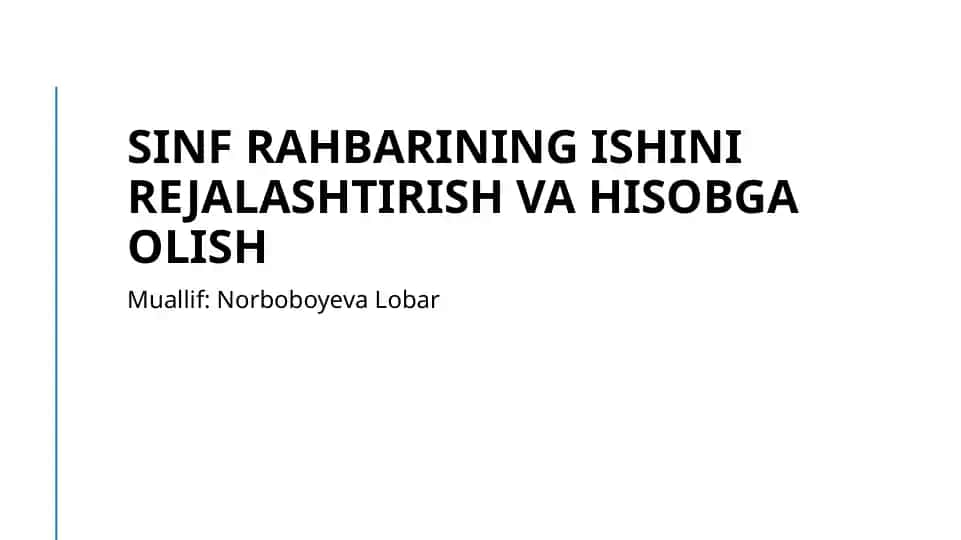 Sinf rahbarining ishi