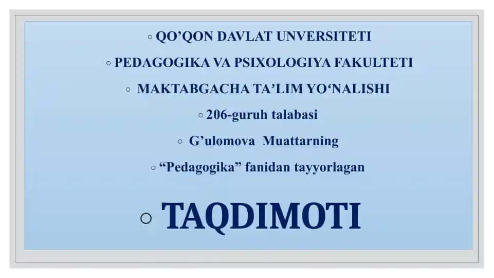 pedagogika shaxs tarbiyasi va rivojlanishi to'g'risidagu fan. Ilmiy pedagogik tadqiqotlar metodologiyasi va metodlari.