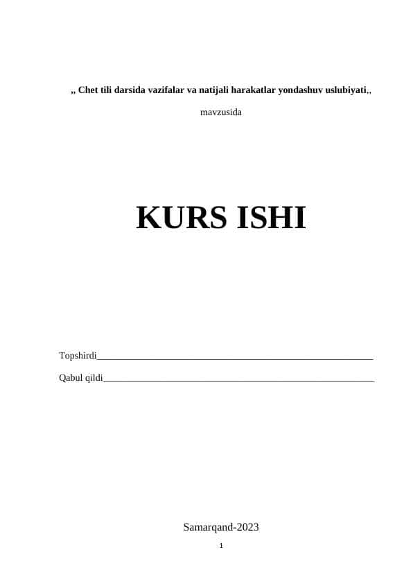 Chet tili o`qitish uslublarining nazariy asoslari