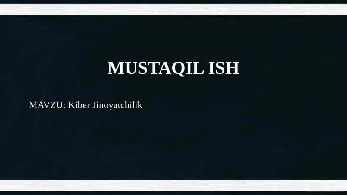 Kiber Jinoyatchilik