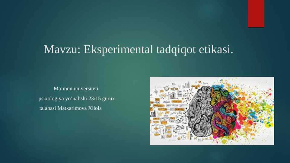 Eksperimental tadqiqot etikasi