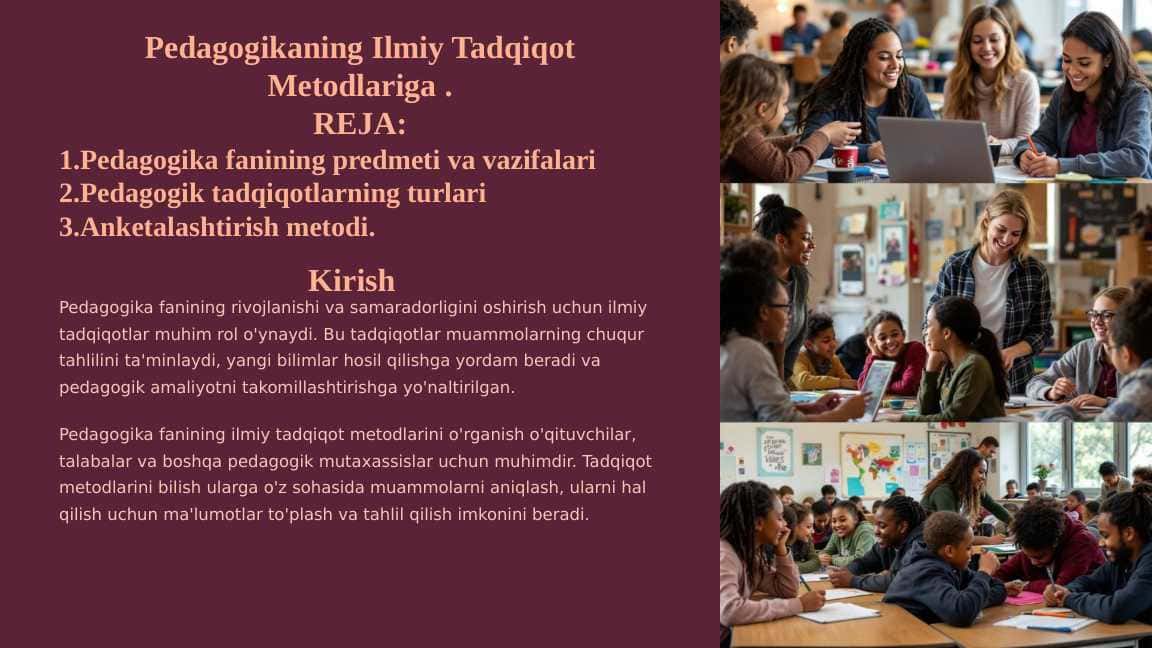 pedagogik tadqiqotlarning turlari