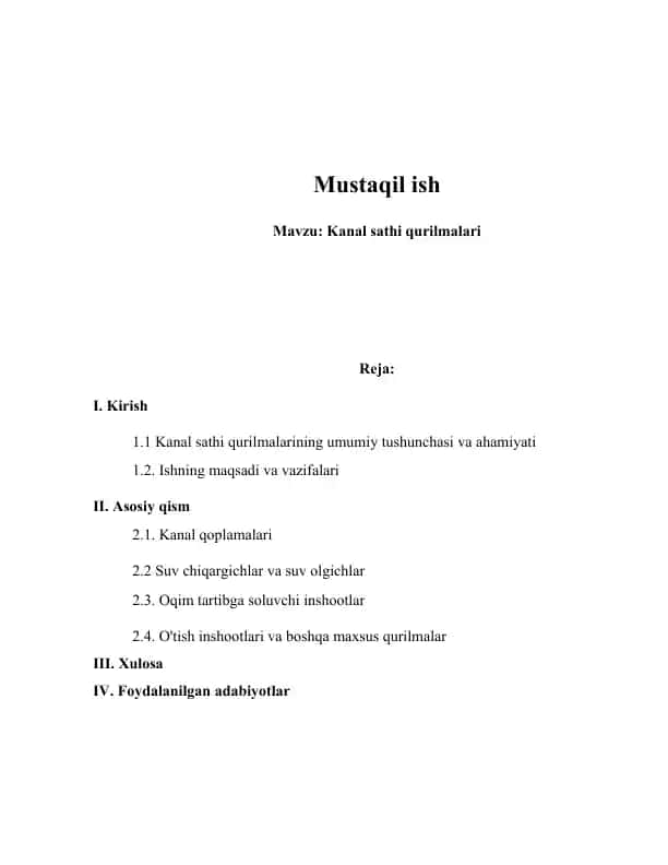 Kanal sathi qurilmalari
