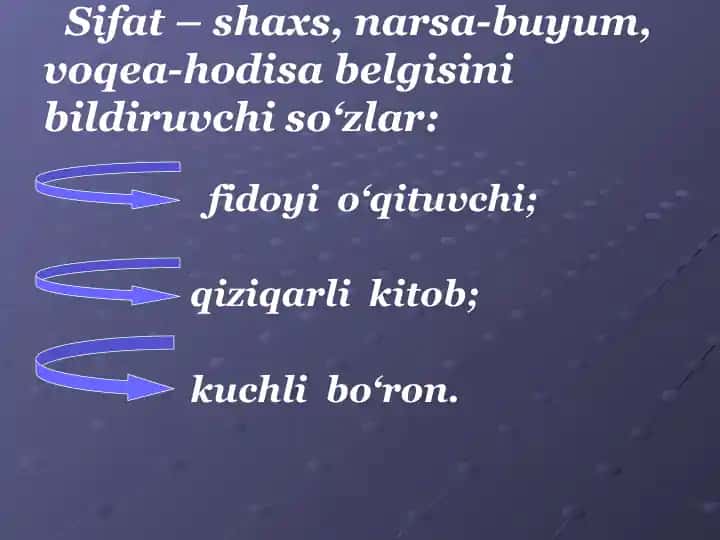 Sifat so'z turkumi
