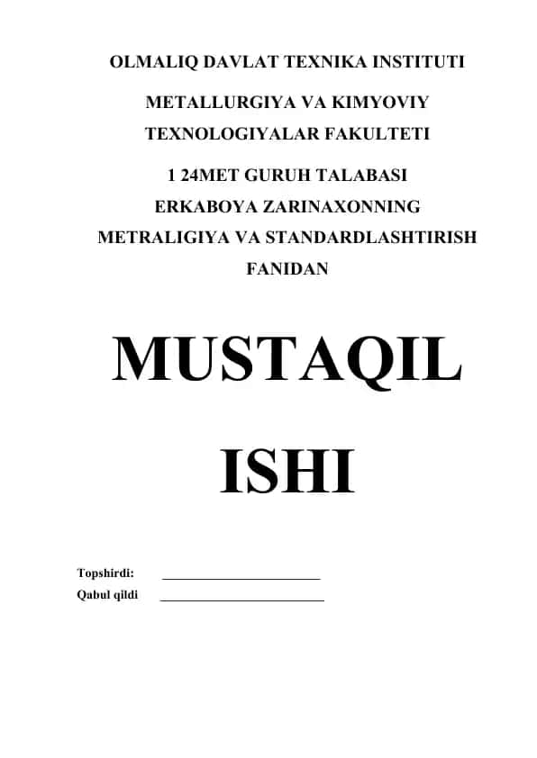 Oʻzbekiston respublikasi xalqaro standartlashtirish tizimidagi oʻrni mavzusida krassword