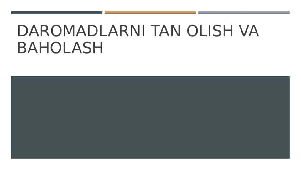 Daromadlarni tan olish va baholash
