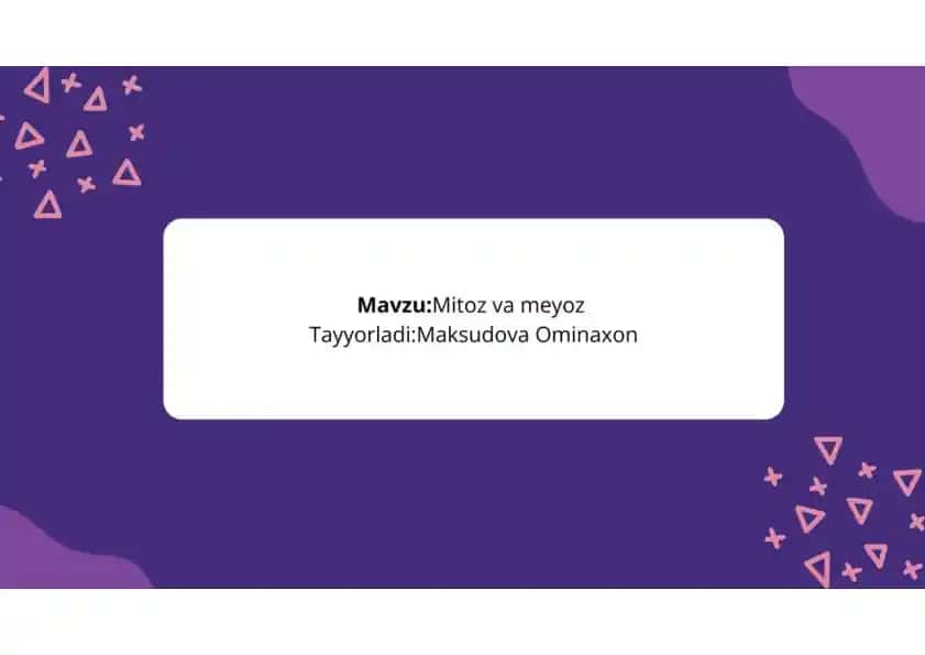 Mitoz va Meyoz