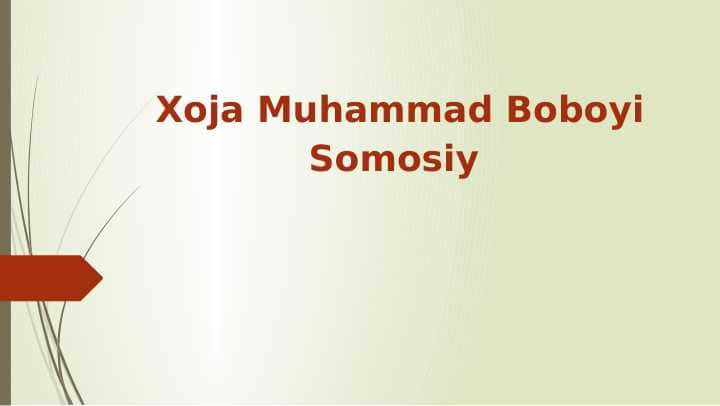 Xoja Muhammad Boboyi Somosiy