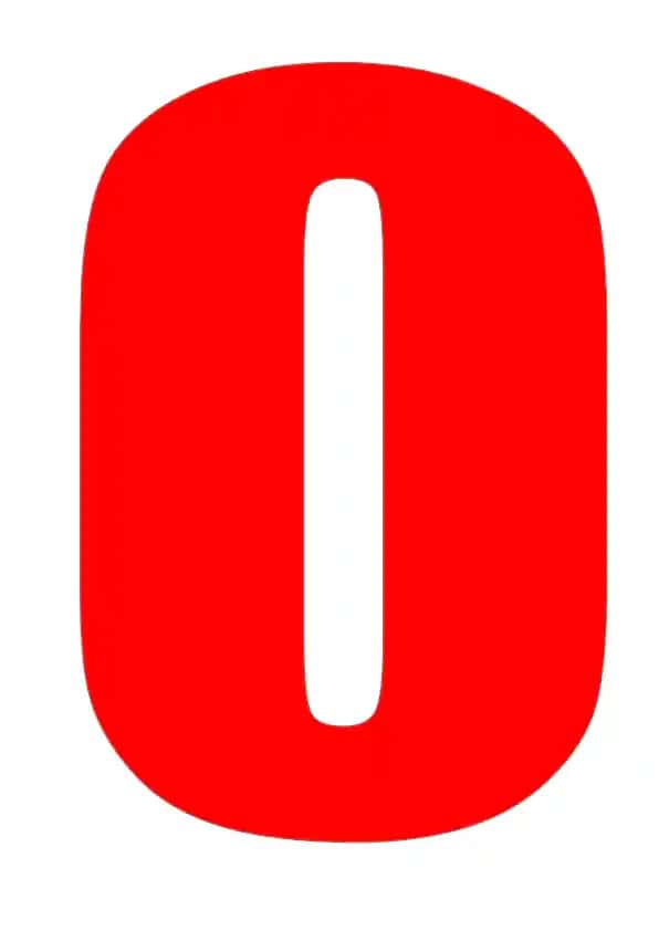 A4 formatda qizil rangli raqamlar