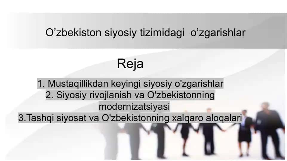 O’zbekiston siyosiy tizimidagi o’zgarishlar